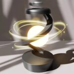 Modern LED science lamp with swirling light effects, perfect for science decor and educational spaces.