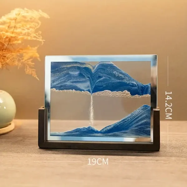Decorative crystal display featuring a mountain and waterfall scene, measuring 19cm by 14.2cm, perfect for science decor and educational purposes.