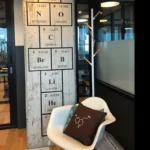 Decorative wall art featuring the periodic table of nitrogen and oxygen elements, suitable for science-themed decor.