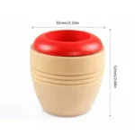 Miniature wooden bowl with a red interior, measuring 55mm in diameter and 52mm in height, ideal for educational science demonstrations and decorative purposes.