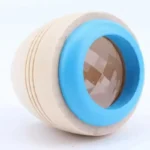 High-quality wooden kaleidoscope with blue accents, perfect for science enthusiasts and educational purposes.