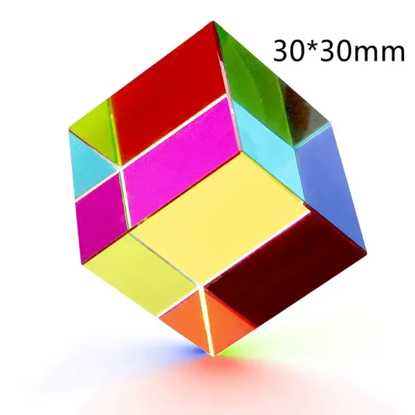 Colorful magnetic cube puzzle with 30x30mm segments, ideal for educational and science decor purposes.