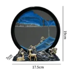 Elegant waterfall desk ornament with flowing water and miniature animals.