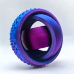 High-quality purple and blue scientific gear component with textured grip, ideal for science experiments, decor, and educational projects.