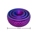 Colorful metallic magnetic spiral puzzle toy with textured surface, measuring 4.5cm in diameter, ideal for educational and stress-relief activities.