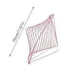 A 3D wireframe model illustrating magnetic field lines with a height of 20cm (7.87 inches), demonstrating magnetic flux patterns in a scientific educational setup.