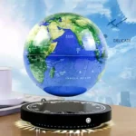 Interactive globe hologram projector displaying a 3D Earth model with continents and oceans, perfect for educational and science decor purposes.