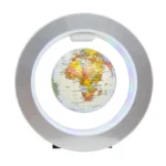 LED-lit globe featuring a detailed world map, perfect for science decor and educational purposes.