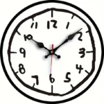 Elegant wall clock featuring a black frame, white dial, and clear black numerals for easy time reading.