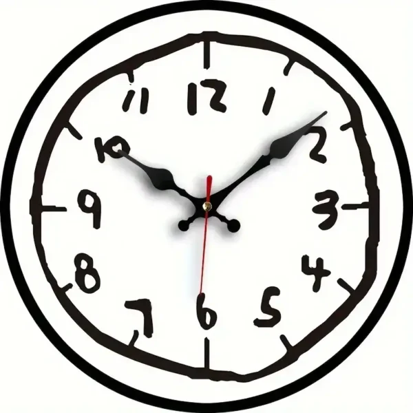 Elegant wall clock featuring a black frame, white dial, and clear black numerals for easy time reading.