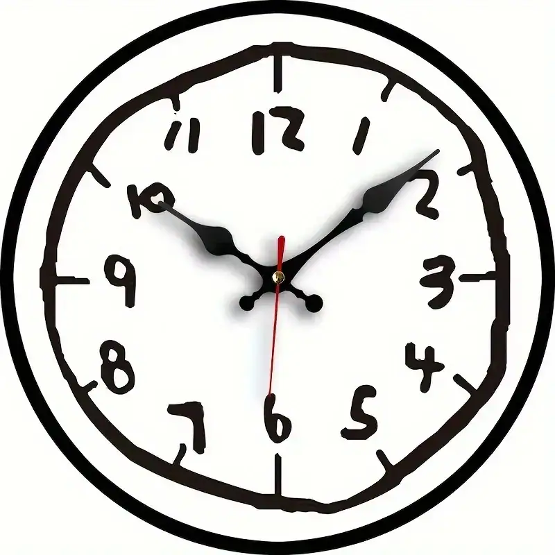 Elegant wall clock featuring a black frame, white dial, and clear black numerals for easy time reading.