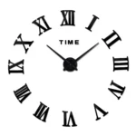 Elegant Roman numeral wall clock with black numbers and minimalist design, perfect for enhancing home or office interiors.