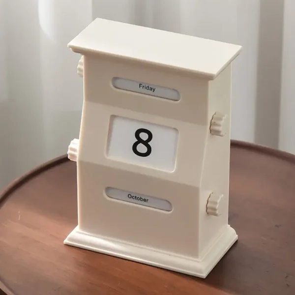 Vintage-style calendar flip clock displaying October 8, perfect for science decor and educational spaces.