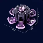 High-tech magnetic levitation display with purple accents, measuring 8cm x 8cm x 2.5cm, showcasing innovative science gadgetry for educational and decorative purposes.