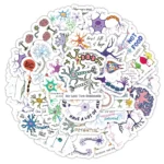Detailed illustration of neurons and brain cells highlighting neural connections and functions for educational purposes.