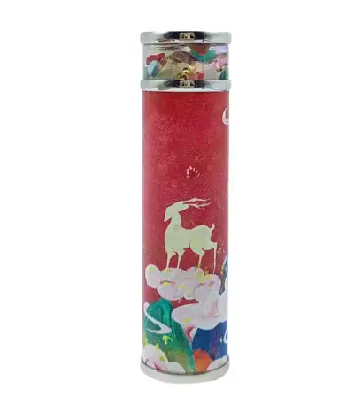 Colorful unicorn-themed confetti tube with rainbow and cloud illustrations, perfect for celebrations and party favors.