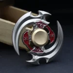 Metal fidget spinner featuring a dragon motif with red accents, designed for stress relief and focus enhancement.
