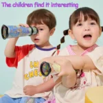 Children exploring with colorful telescopes, engaging in educational science activities.