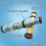 Colorful telescopic spy scope with 3D mirror, stretchable function, and 360° rotation, designed for educational and recreational use.