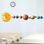 Educational wall decor featuring the Sun and planets of the solar system, ideal for classrooms and science enthusiasts.