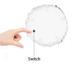 Switch-controlled moon lamp for educational and decorative use.