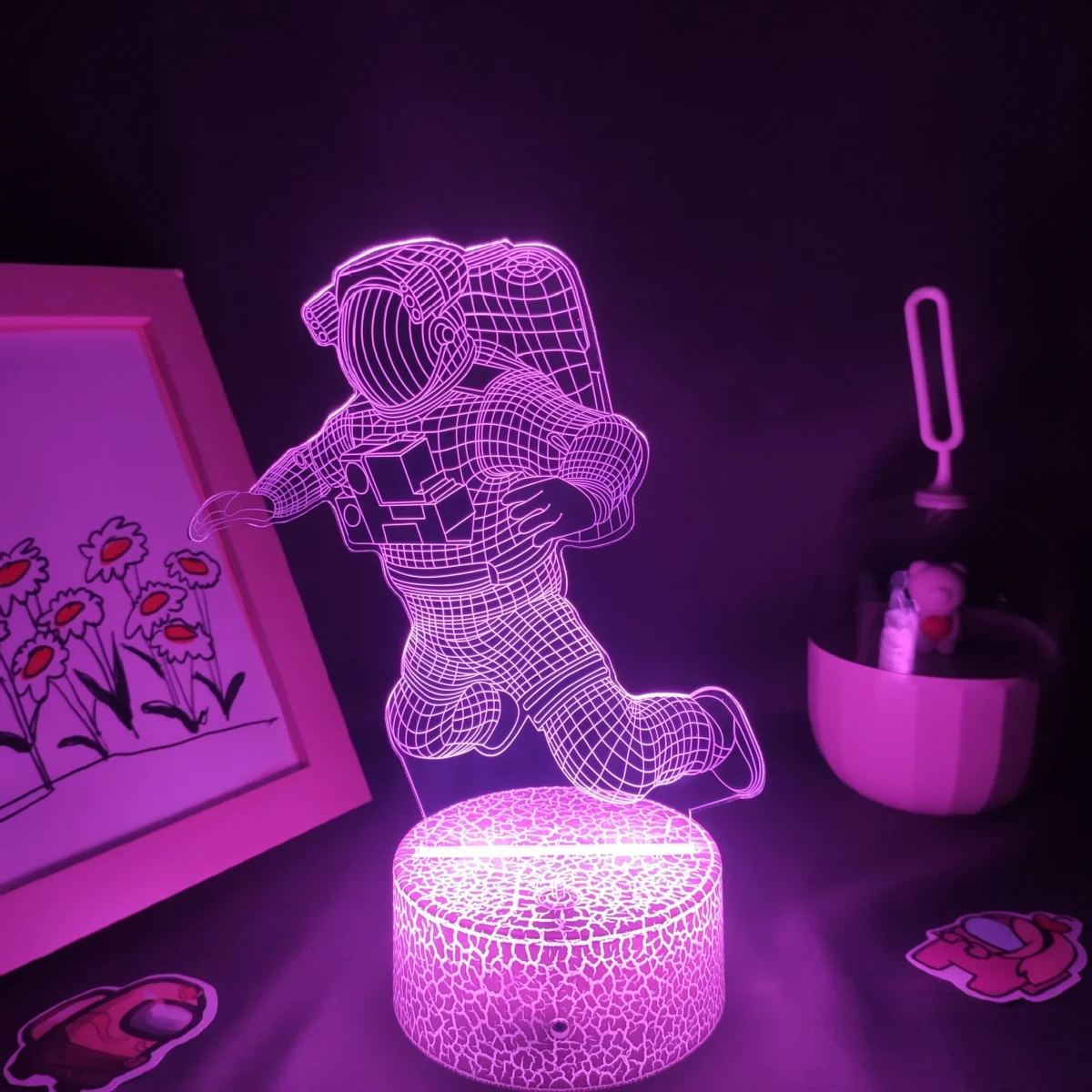 LED 3D Space Explorer Night Light with Neon Effect.