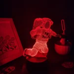 LED astronaut wireframe night light with red glow, perfect for space-themed decor or educational settings.
