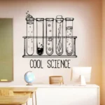 Test tubes illustration wall art for science-themed decor.