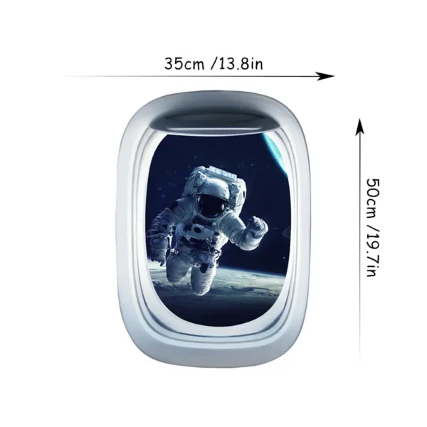 Astronaut floating in space depicted on a wall art piece, measuring 35cm by 50cm, perfect for science decor and educational spaces.