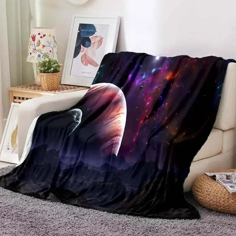 Cosmic Galaxy Throw Blanket Soft throw blanket featuring a vibrant galaxy and space design, perfect for adding a cosmic touch to your living room or bedroom decor.