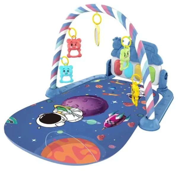 Baby Space Play Mat with Hanging Toys for Sensory Development.