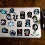 A set of colorful space-themed stickers featuring astronauts, planets, rockets, and aliens, perfect for decorating laptops, notebooks, or creating educational displays about space exploration.