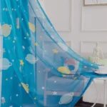 Space-themed mosquito net with planets and stars design, ideal for children's bedrooms or play areas. Made of lightweight, breathable fabric to create a magical, celestial atmosphere.