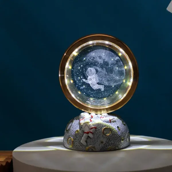 Snow Globe with Astronaut and Stars.