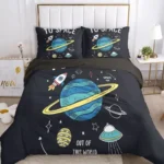 Bright, colorful space decor for a fun and educational bedroom atmosphere.