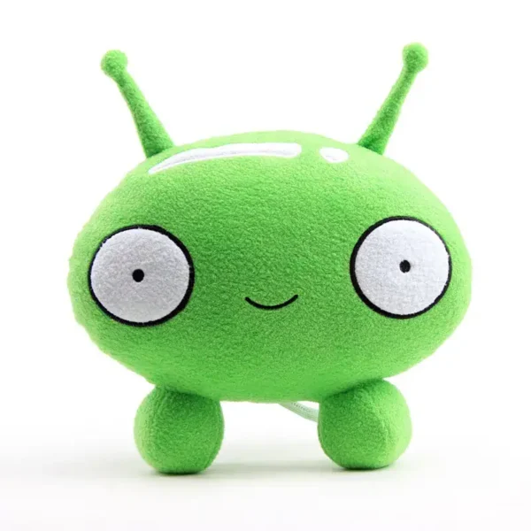 Adorable green alien plush toy with big eyes and antennae, perfect for children, collectors, and science enthusiasts. Soft, cuddly, and fun, ideal as a gift or decorative item.