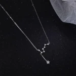 Elegant silver necklace featuring a star constellation design with a star pendant, perfect for astrology lovers and celestial jewelry enthusiasts.