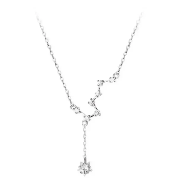 Elegant star constellation necklace featuring sparkling crystals on a delicate silver chain, perfect for adding a celestial touch to your jewelry collection.