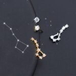 Elegant constellation-inspired jewelry with star-shaped and cubic zirconia accents.