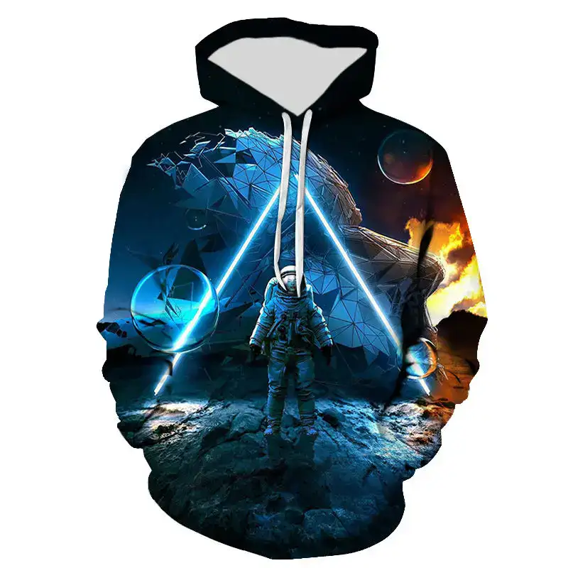 Science Gadgets | Science Decor & Educational Toys Shop Futuristic space-themed hoodie with astronaut and planetary designs.