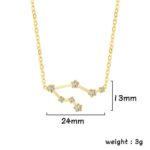 Delicate gold necklace featuring a constellation design with sparkling diamonds, measuring 24mm wide and 13mm high, perfect for astrology lovers and jewelry enthusiasts.
