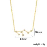 Elegant constellation necklace with 10mm width, 26mm length, and 3g weight, featuring sparkling cubic zirconia stones. Perfect for science lovers and jewelry enthusiasts.