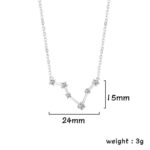 Elegant star constellation pendant necklace with precise measurements.