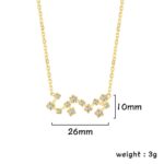 Elegant star constellation pendant necklace in gold with small diamonds, measuring 26mm in width and 10mm in height, weighing 3g. Perfect for astrology lovers and jewelry enthusiasts.