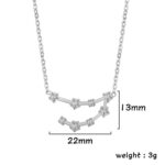 Delicate constellation-inspired necklace featuring sparkling crystals, measuring 22mm in width and 13mm in height, weighing 3 grams. Perfect for science-themed jewelry lovers and fashion enthusiasts.