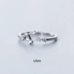 Elegant Libra constellation ring with sparkling stones, perfect for astrology lovers and zodiac enthusiasts.