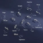 Elegant zodiac constellation jewelry featuring rings and earrings representing all 12 zodiac signs, perfect for astrology enthusiasts and celestial lovers.
