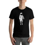 Astronaut T-shirt for science enthusiasts, featuring a detailed astronaut graphic on a black background.