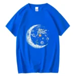 Space explorer t-shirt with astronaut and celestial design for children.