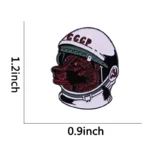 Vintage Soviet space helmet featuring a bear emblem and "CCCP" inscription, symbolizing Soviet space exploration history.